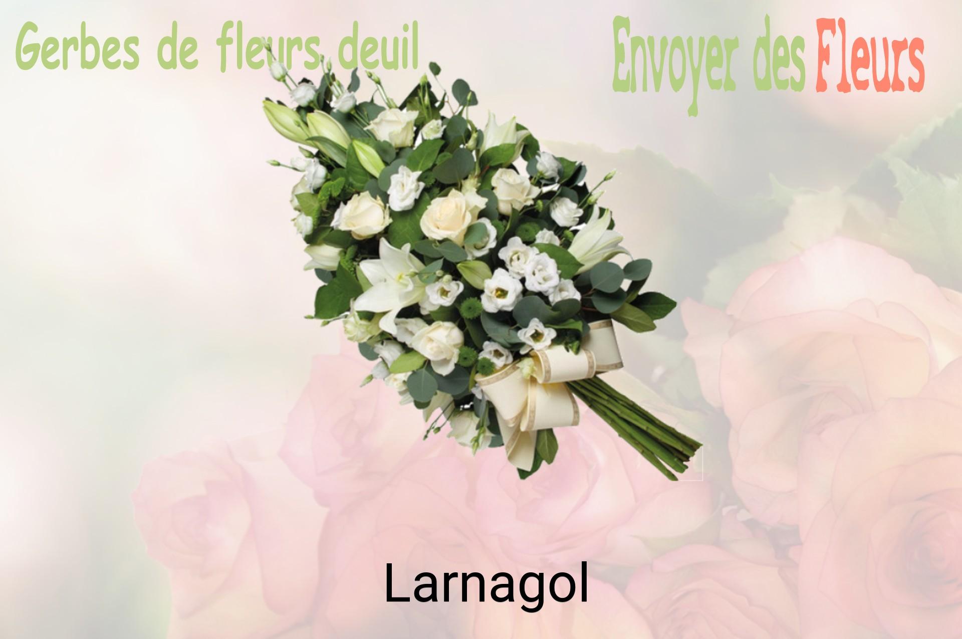 Gerbe de fleurs de deuil livrée à Larnagol